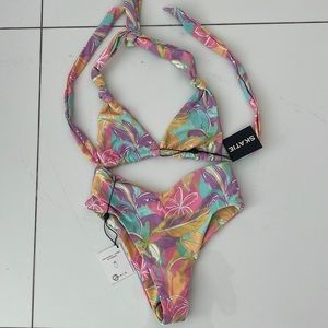 NWT Skatie pastel printed high waist bikini